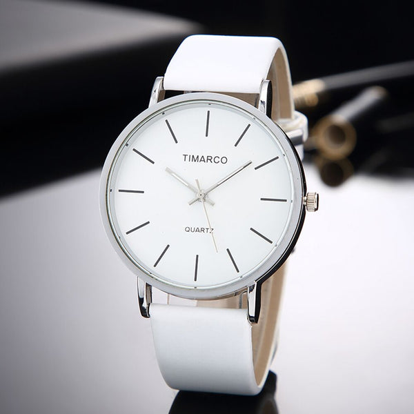 Simple Style White Leather Watch - Flash Sale Club